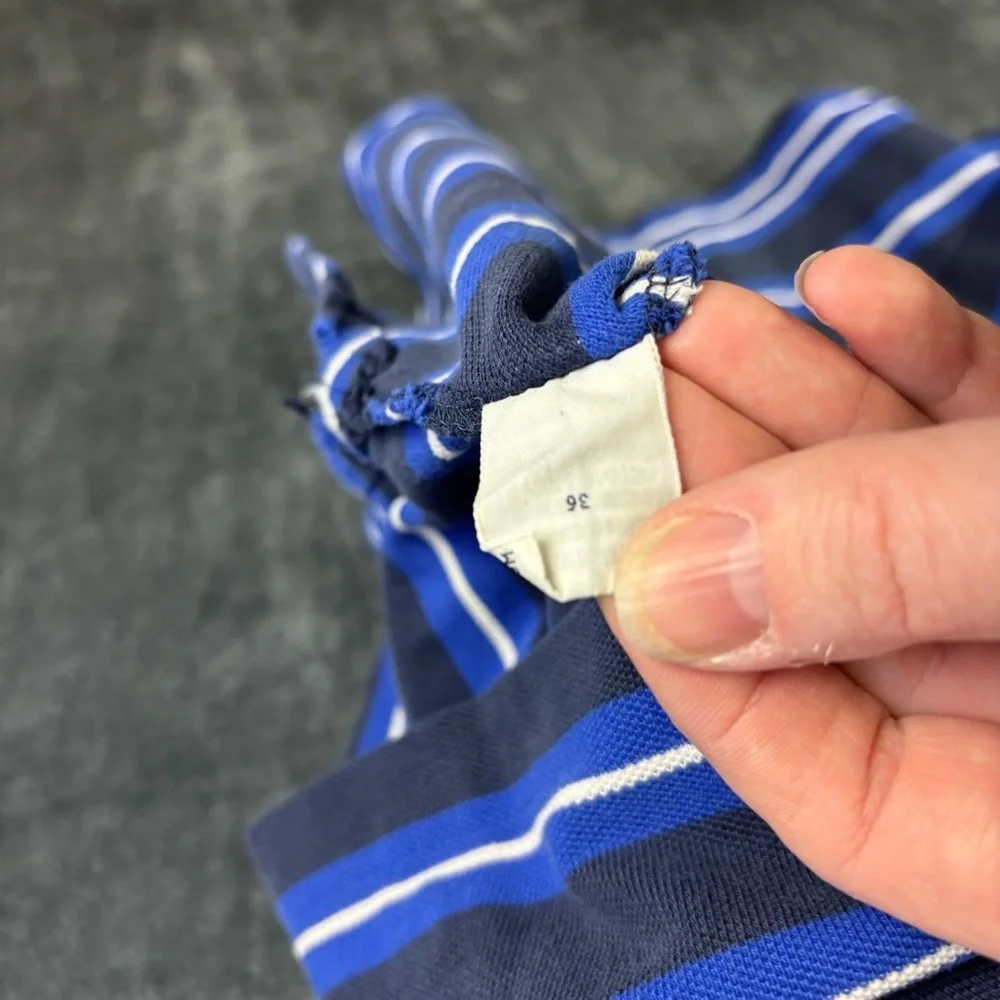 Ralph Lauren Blue and White Polo Shirt Classic Striped Design